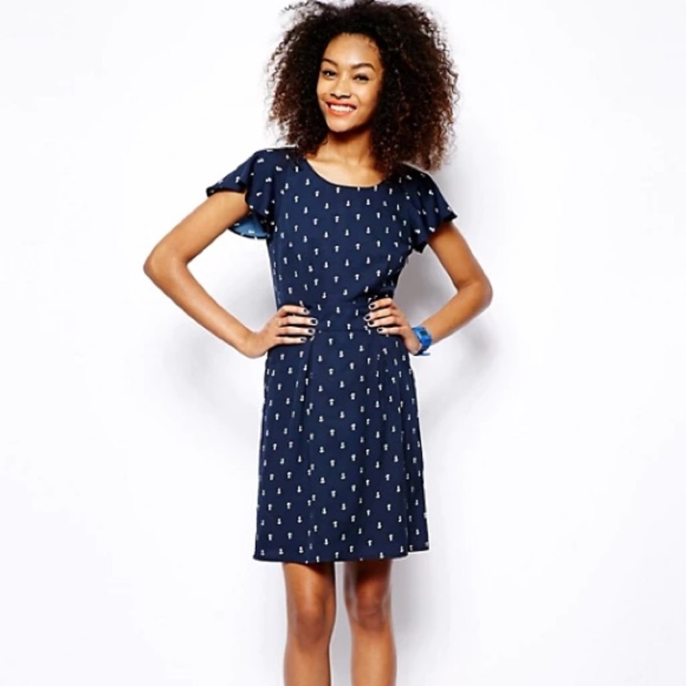 Vero Moda Navy Blue Anchor Dress - Picture 2 of 7